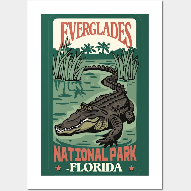 A Vintage Travel Art of the Everglades National Park - Florida - US Wall Art by goodoldvintage